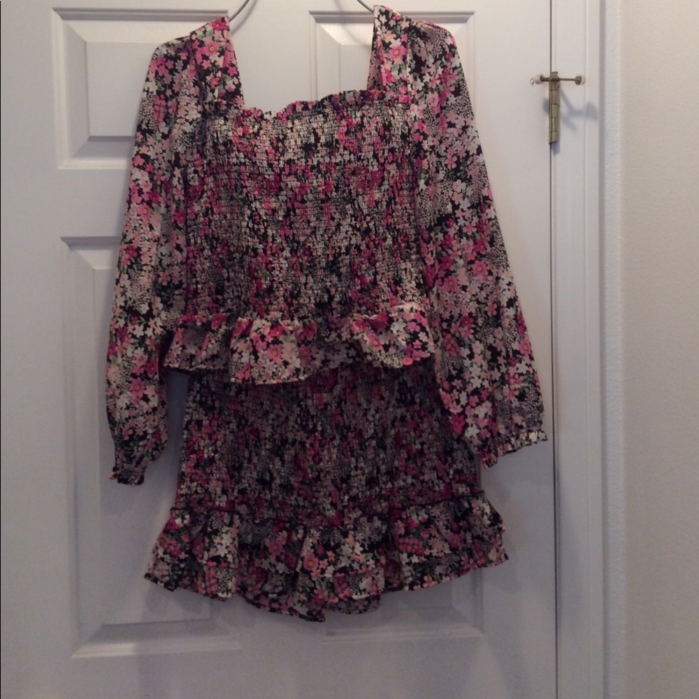FLASH🌹Cute!🌹Double Ruffle Skirt Elastic Top/Skirt🌹XL